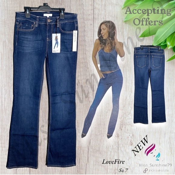LoveFire NEW - Sz 7 - baby boot stretch jeans - Picture 1 of 5